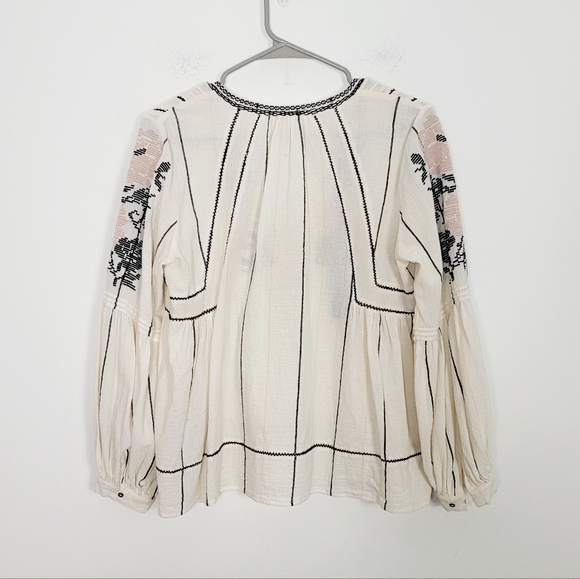 Ulla Johnson cream embroidered balloon sleeves top - Picture 10 of 10